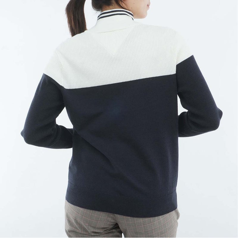 [トミー ヒルフィガー ゴルフ]TOMMY HILFIGER GOLF　レディース カラーブロック ハイネックニット　ネイビー　THLA682　詳細2