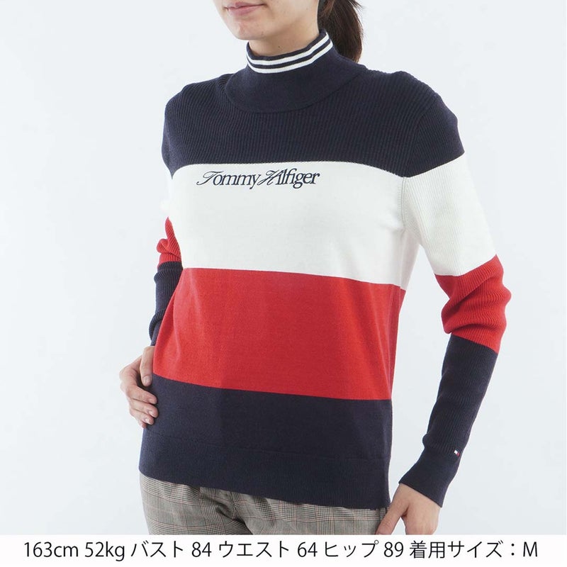 [トミー ヒルフィガー ゴルフ]TOMMY HILFIGER GOLF　レディース カラーブロック ハイネックニット　トリコロール　THLA682　詳細1