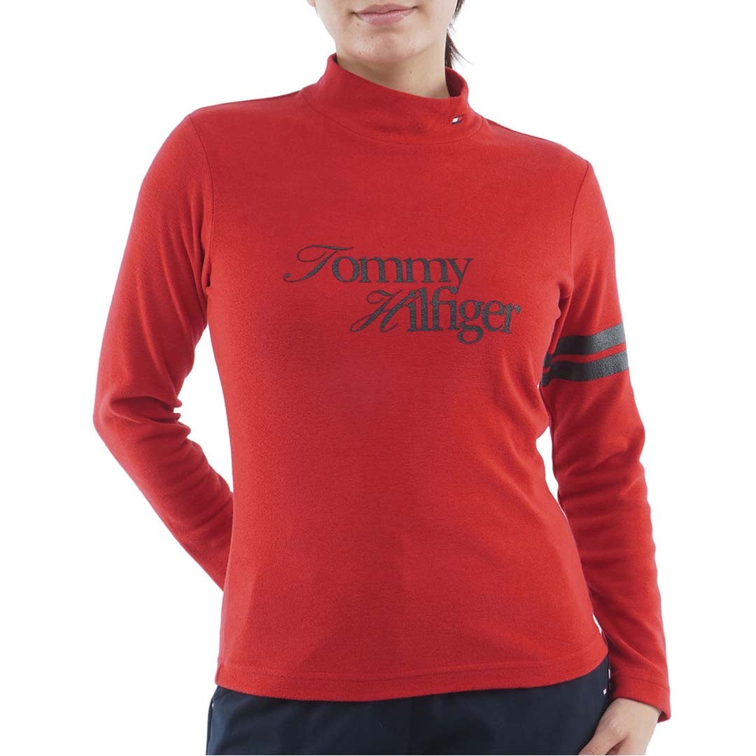 [トミー ヒルフィガー ゴルフ]TOMMY HILFIGER GOLF　レディース 長袖 ニーラインモックシャツ　レッド　THLA670　詳細