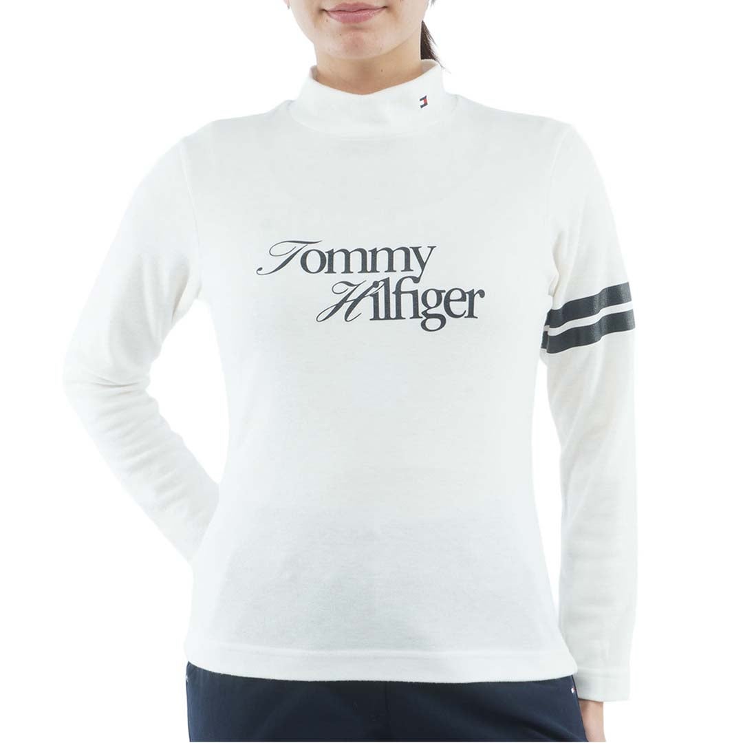 [トミー ヒルフィガー ゴルフ]TOMMY HILFIGER GOLF　レディース 長袖 ニーラインモックシャツ　ホワイト　THLA670　詳細