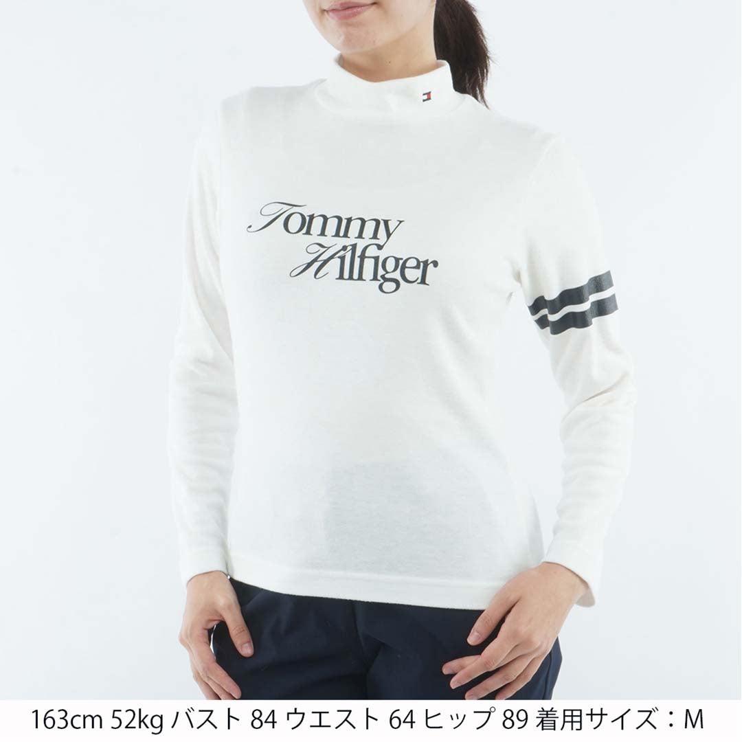 [トミー ヒルフィガー ゴルフ]TOMMY HILFIGER GOLF　レディース 長袖 ニーラインモックシャツ　ホワイト　THLA670　詳細1