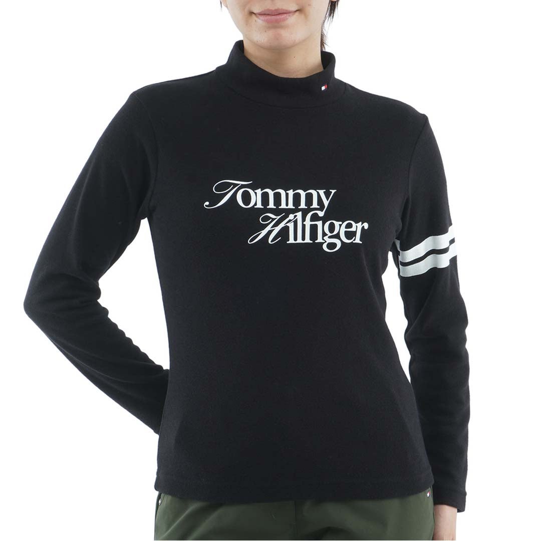 [トミー ヒルフィガー ゴルフ]TOMMY HILFIGER GOLF　レディース 長袖 ニーラインモックシャツ　ブラック　THLA670　詳細