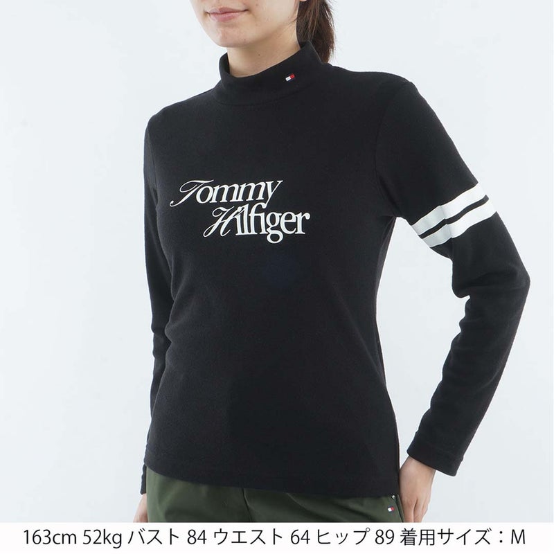 [トミー ヒルフィガー ゴルフ]TOMMY HILFIGER GOLF　レディース 長袖 ニーラインモックシャツ　ブラック　THLA670　詳細1