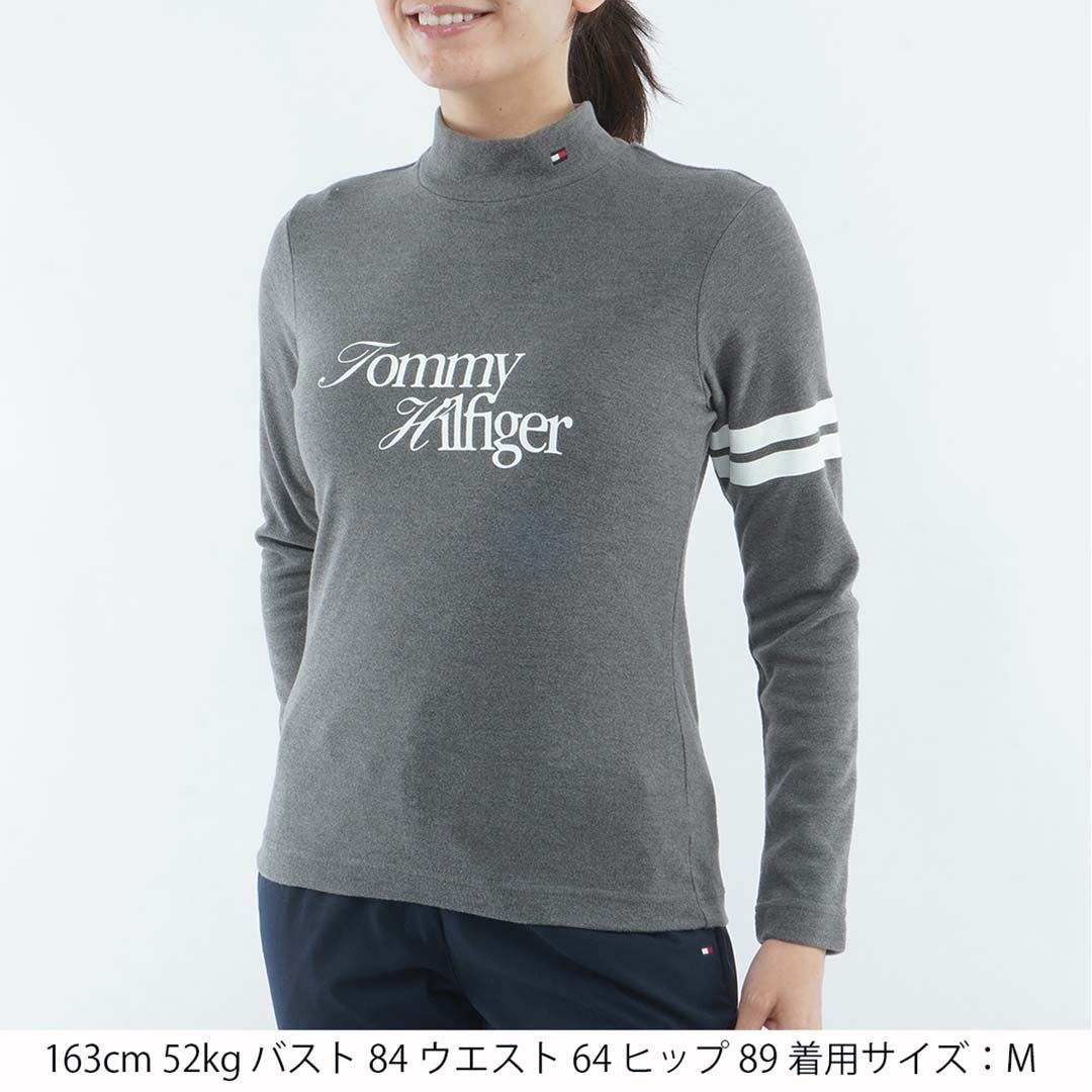 [トミー ヒルフィガー ゴルフ]TOMMY HILFIGER GOLF　レディース 長袖 ニーラインモックシャツ　グレー　THLA670　詳細1