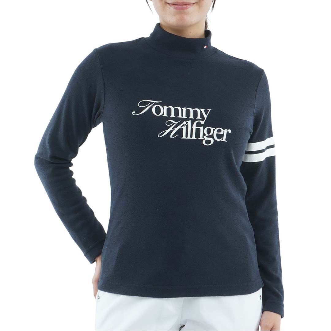 [トミー ヒルフィガー ゴルフ]TOMMY HILFIGER GOLF　レディース 長袖 ニーラインモックシャツ　ネイビー　THLA670　詳細