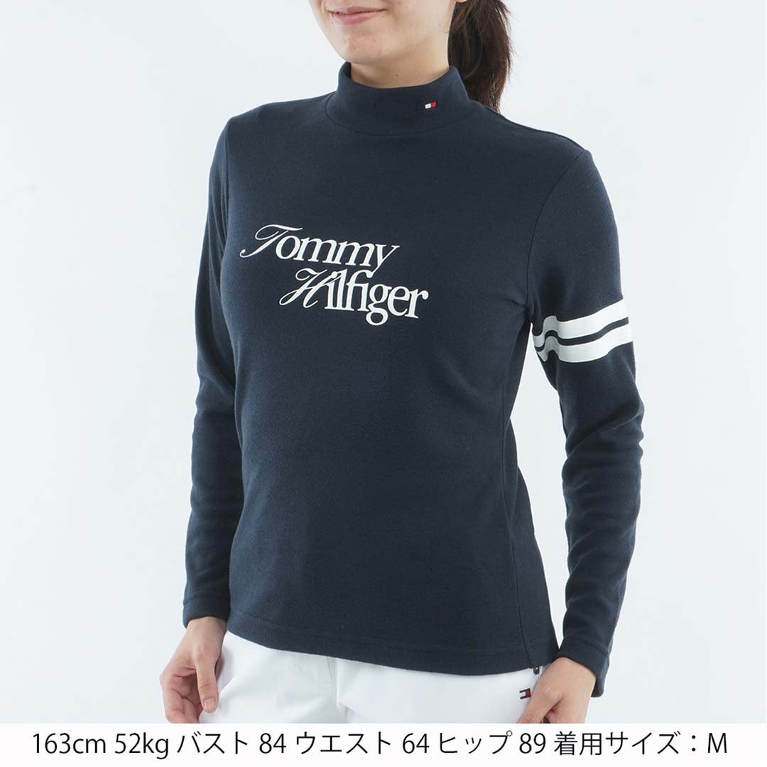 [トミー ヒルフィガー ゴルフ]TOMMY HILFIGER GOLF　レディース 長袖 ニーラインモックシャツ　ネイビー　THLA670　詳細1