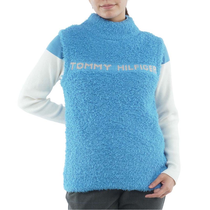 [トミー ヒルフィガー ゴルフ]TOMMY HILFIGER GOLF　レディース フェザー ニットベスト　アイスブルー　THLA672　詳細