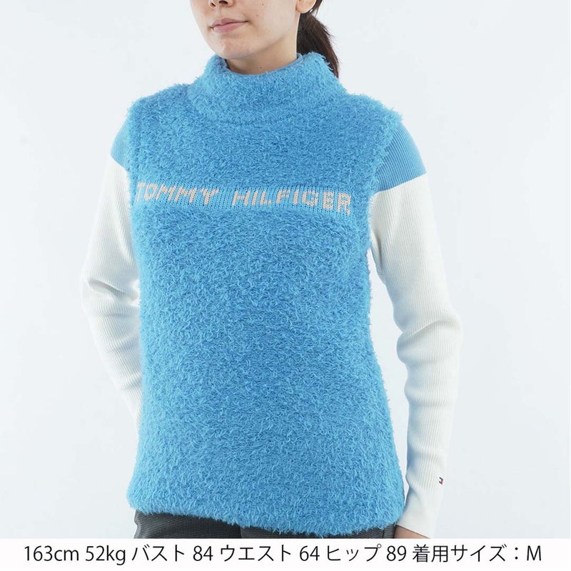 [トミー ヒルフィガー ゴルフ]TOMMY HILFIGER GOLF　レディース フェザー ニットベスト　アイスブルー　THLA672　詳細1
