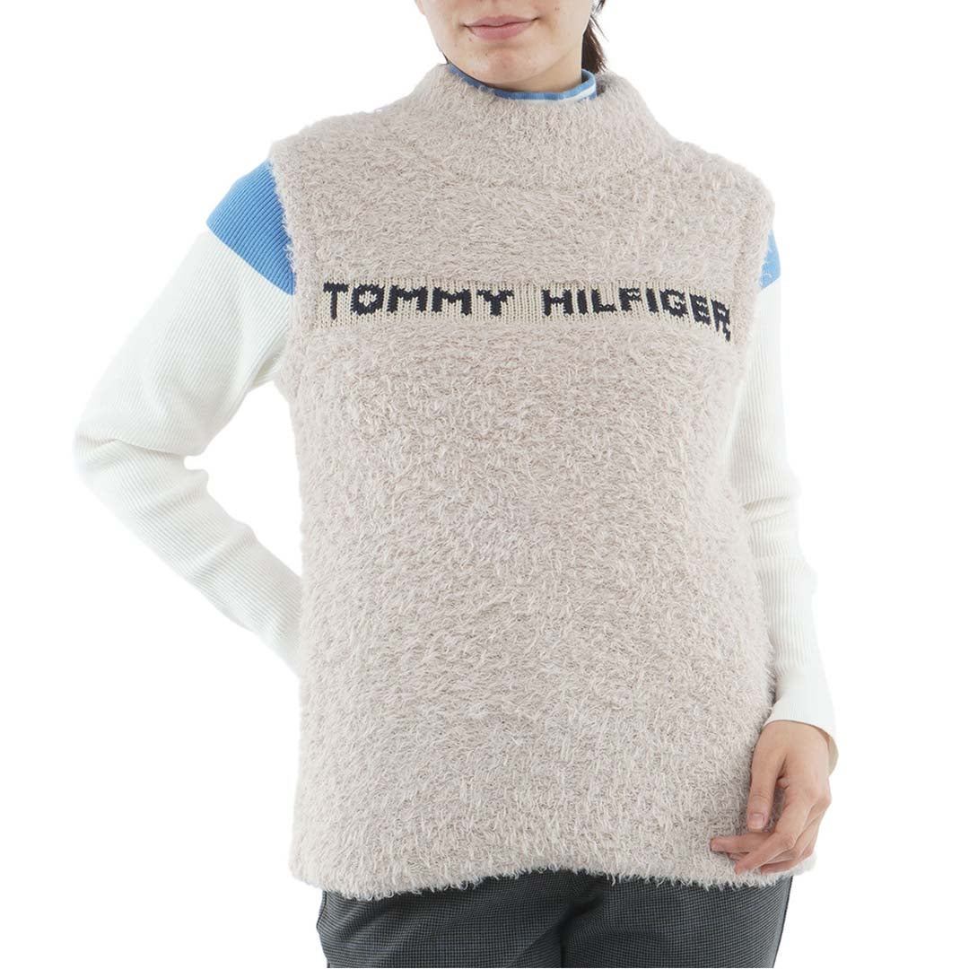 [トミー ヒルフィガー ゴルフ]TOMMY HILFIGER GOLF　レディース フェザー ニットベスト　サンドベージュ　THLA672　詳細