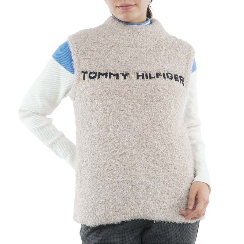 [トミー ヒルフィガー ゴルフ]TOMMY HILFIGER GOLF　レディース フェザー ニットベスト　サンドベージュ　THLA672　詳細