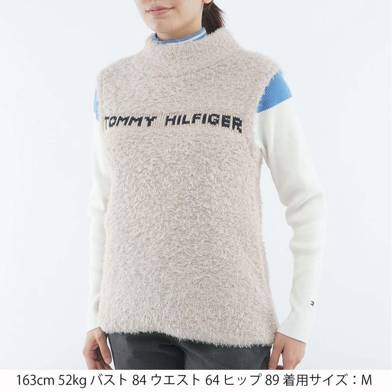 [トミー ヒルフィガー ゴルフ]TOMMY HILFIGER GOLF　レディース フェザー ニットベスト　サンドベージュ　THLA672　詳細1