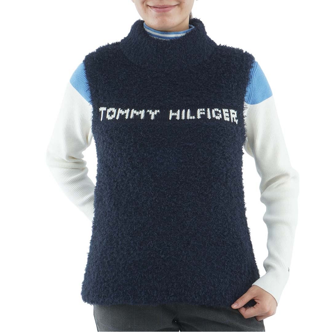 [トミー ヒルフィガー ゴルフ]TOMMY HILFIGER GOLF　レディース フェザー ニットベスト　ネイビー　THLA672　詳細