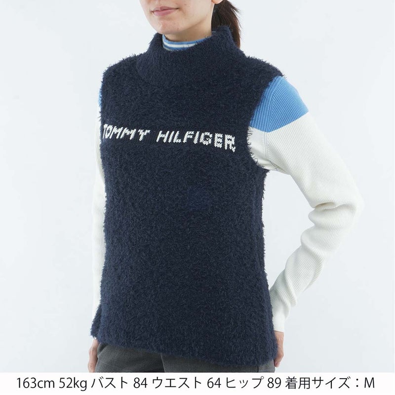 [トミー ヒルフィガー ゴルフ]TOMMY HILFIGER GOLF　レディース フェザー ニットベスト　ネイビー　THLA672　詳細1