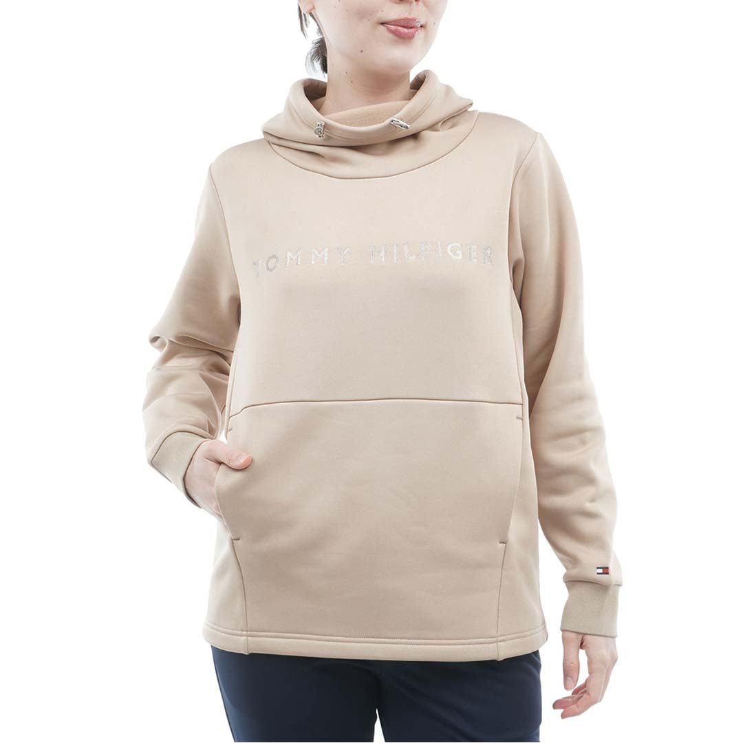 [トミー ヒルフィガー ゴルフ]TOMMY HILFIGER GOLF　レディース 裏起毛フリース スウェット　サンドベージュ　THLA672　詳細