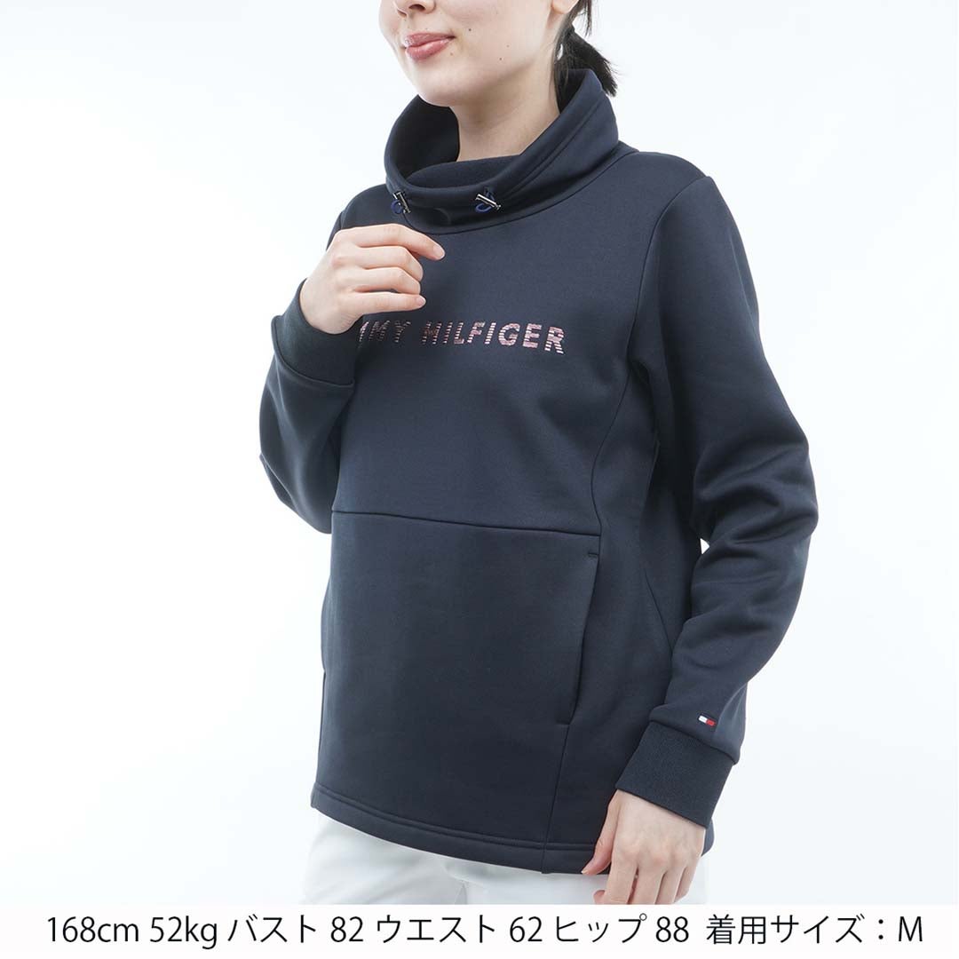 [トミー ヒルフィガー ゴルフ]TOMMY HILFIGER GOLF　レディース 裏起毛フリース スウェット　ネイビー　THLA672　詳細1