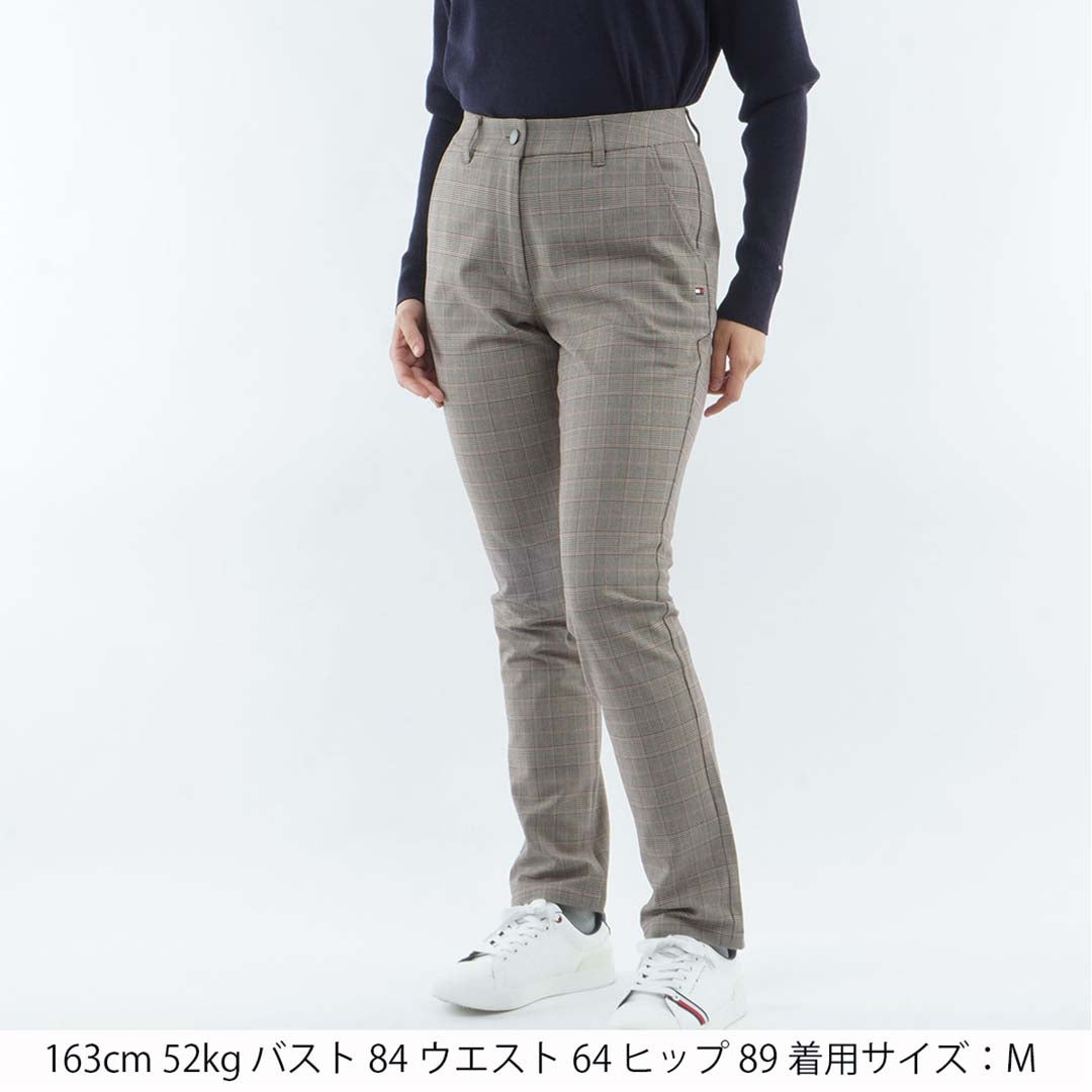 [トミー ヒルフィガー ゴルフ]　TOMMY HILFIGER GOLF　レディース ストレッチツイード ロングパンツ　THLA674　ブラウン　詳細1