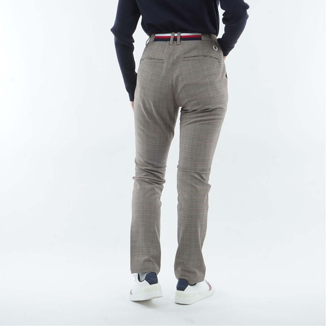 [トミー ヒルフィガー ゴルフ]　TOMMY HILFIGER GOLF　レディース ストレッチツイード ロングパンツ　THLA674　ブラウン　詳細2