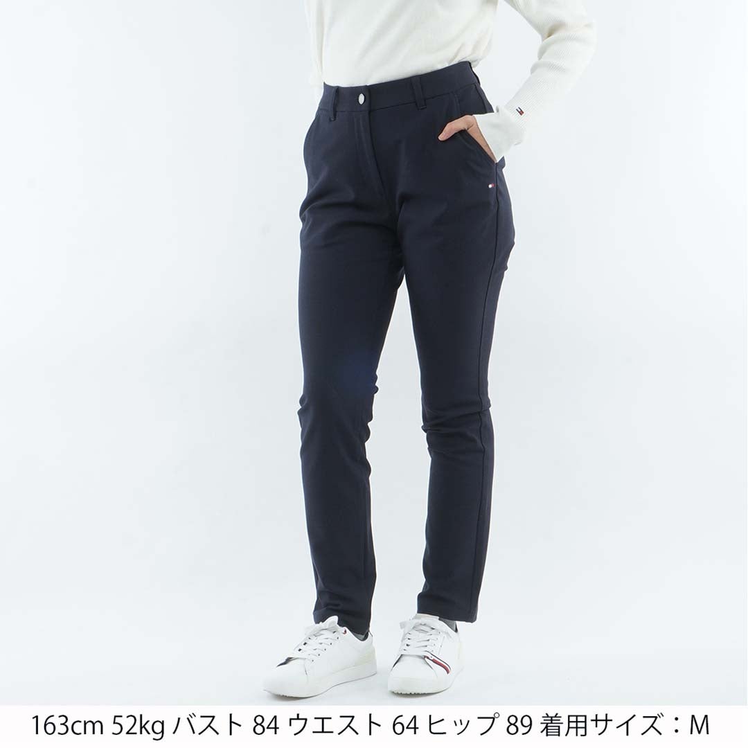 [トミー ヒルフィガー ゴルフ]　TOMMY HILFIGER GOLF　レディース ストレッチツイード ロングパンツ　THLA674　ネイビー　詳細1
