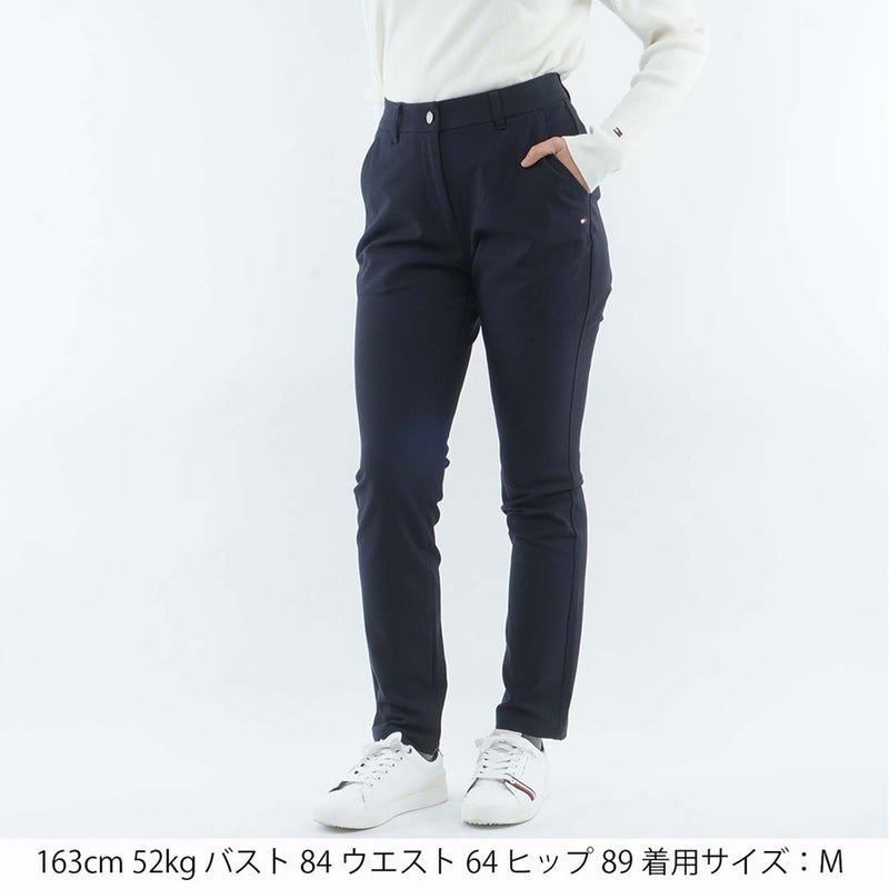 [トミー ヒルフィガー ゴルフ]　TOMMY HILFIGER GOLF　レディース ストレッチツイード ロングパンツ　THLA674　ネイビー　詳細1