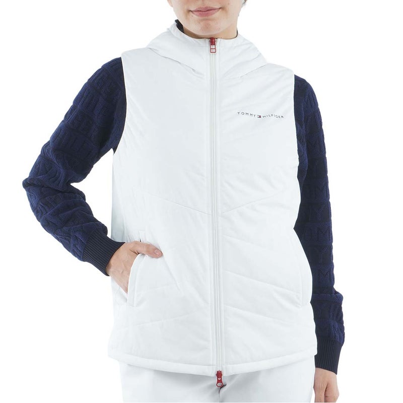  [トミー ヒルフィガー ゴルフ]TOMMY HILFIGER GOLF レディース 中綿キルト ベスト THLA675 ホワイト　詳細