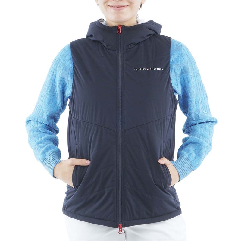  [トミー ヒルフィガー ゴルフ]TOMMY HILFIGER GOLF レディース 中綿キルト ベスト THLA675 ネイビー詳細