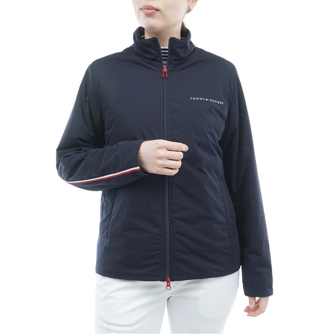  [トミー ヒルフィガー ゴルフ]TOMMY HILFIGER GOLF レディース アクションプリーツ 中綿ジャケット THLA676 ネイビー　詳細