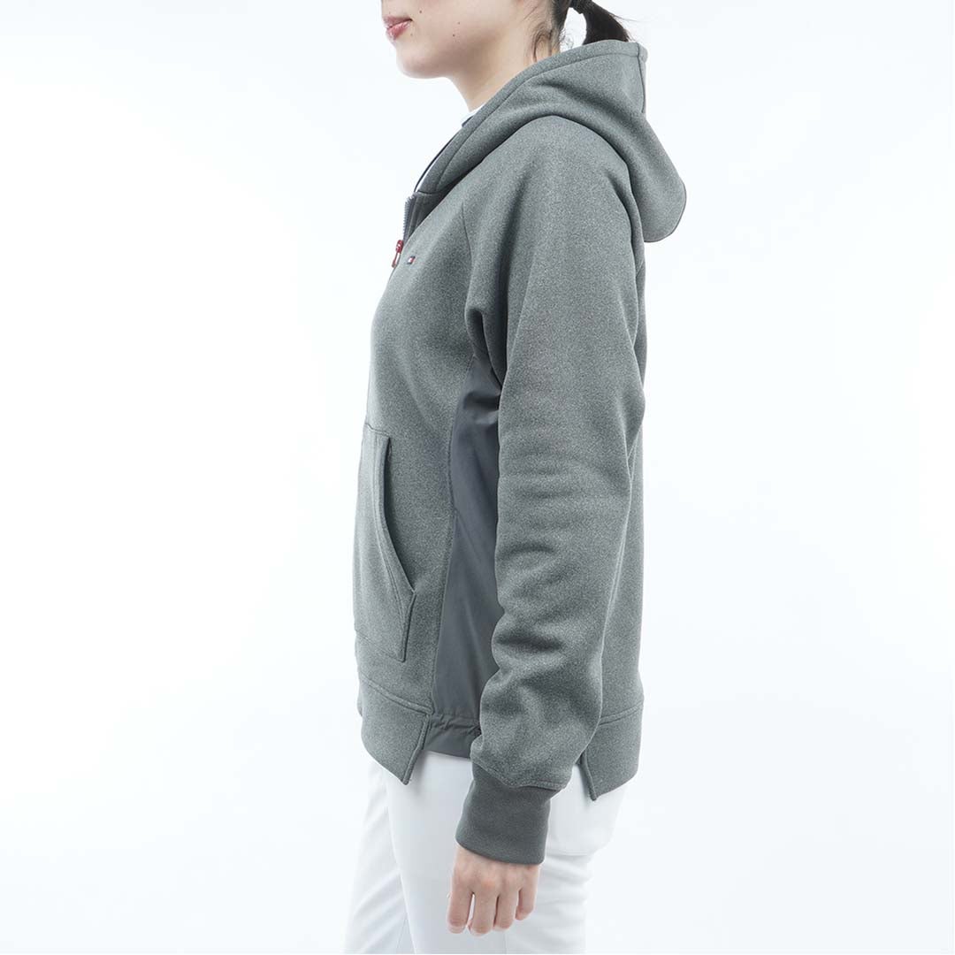[トミー ヒルフィガー ゴルフ]TOMMY HILFIGER GOLF　レディース 裏起毛フリース パーカージャケット　グレー　THLA677　詳細2