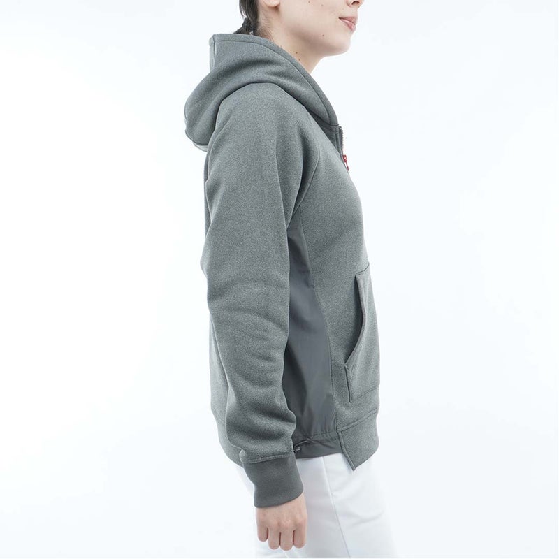 [トミー ヒルフィガー ゴルフ]TOMMY HILFIGER GOLF　レディース 裏起毛フリース パーカージャケット　グレー　THLA677　詳細4