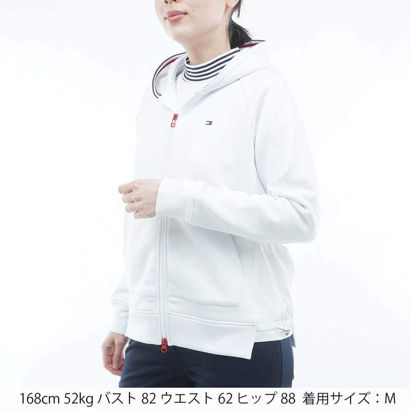 [トミー ヒルフィガー ゴルフ]TOMMY HILFIGER GOLF　レディース 裏起毛フリース パーカージャケット　ホワイト　THLA677　詳細1
