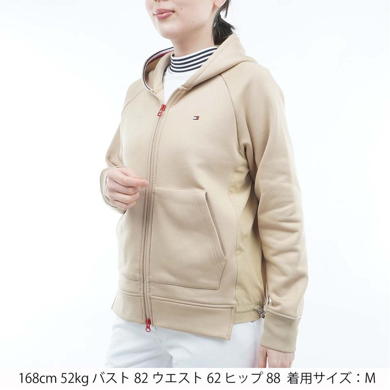 [トミー ヒルフィガー ゴルフ]TOMMY HILFIGER GOLF　レディース 裏起毛フリース パーカージャケット　サンドベージュ　THLA677　詳細1