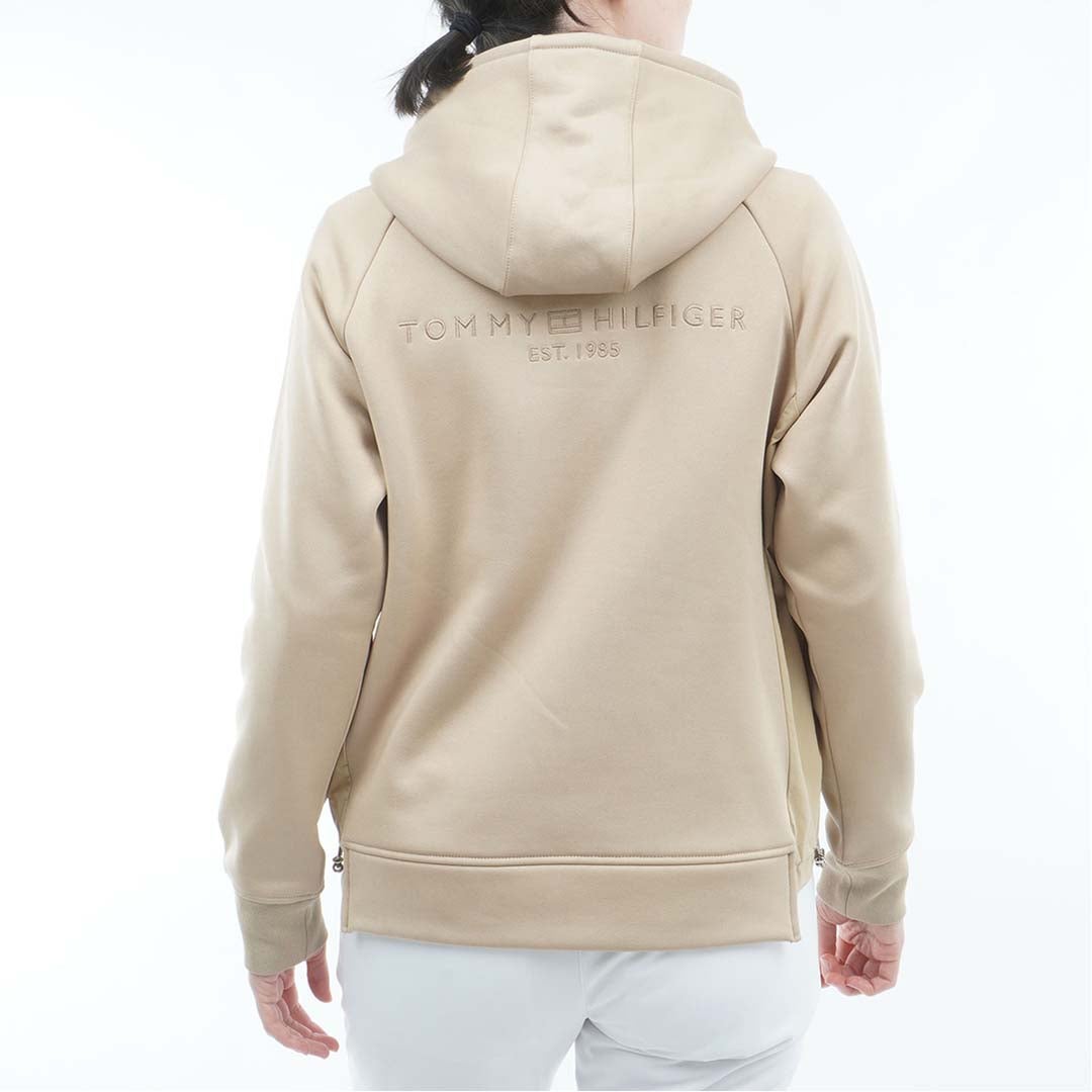 [トミー ヒルフィガー ゴルフ]TOMMY HILFIGER GOLF　レディース 裏起毛フリース パーカージャケット　サンドベージュ　THLA677　詳細2