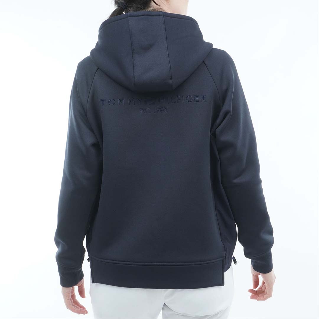 [トミー ヒルフィガー ゴルフ]TOMMY HILFIGER GOLF　レディース 裏起毛フリース パーカージャケット　ネイビー　THLA677　詳細2