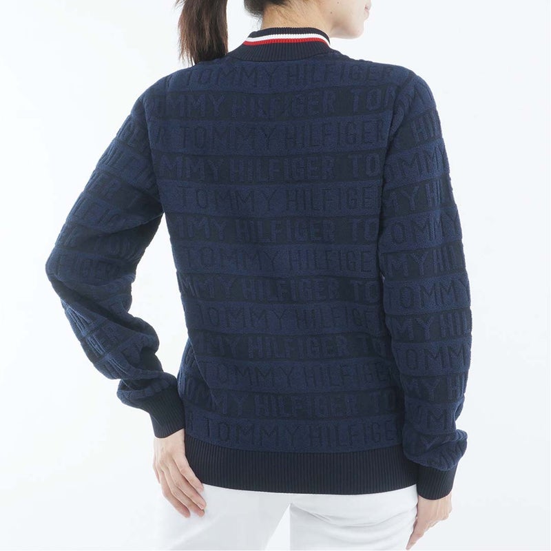 [トミー ヒルフィガー ゴルフ]TOMMY HILFIGER GOLF　レディース ロゴボーダー ハイネックニット　ネイビー　THLA679　詳細3