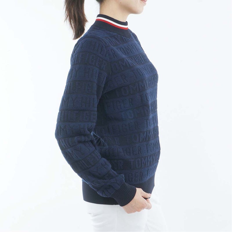 [トミー ヒルフィガー ゴルフ]TOMMY HILFIGER GOLF　レディース ロゴボーダー ハイネックニット　ネイビー　THLA679　詳細4