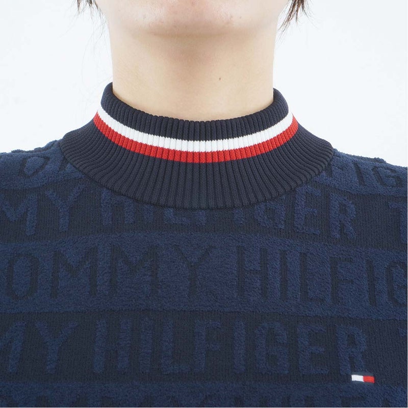 [トミー ヒルフィガー ゴルフ]TOMMY HILFIGER GOLF　レディース ロゴボーダー ハイネックニット　ネイビー　THLA679　詳細5