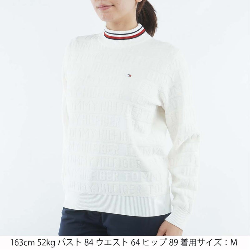 [トミー ヒルフィガー ゴルフ]TOMMY HILFIGER GOLF　レディース ロゴボーダー ハイネックニット　オフホワイト　THLA679　詳細1