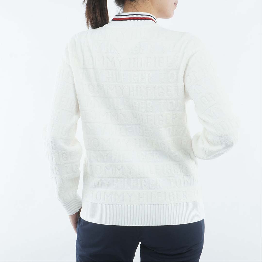 [トミー ヒルフィガー ゴルフ]TOMMY HILFIGER GOLF　レディース ロゴボーダー ハイネックニット　オフホワイト　THLA679　詳細2