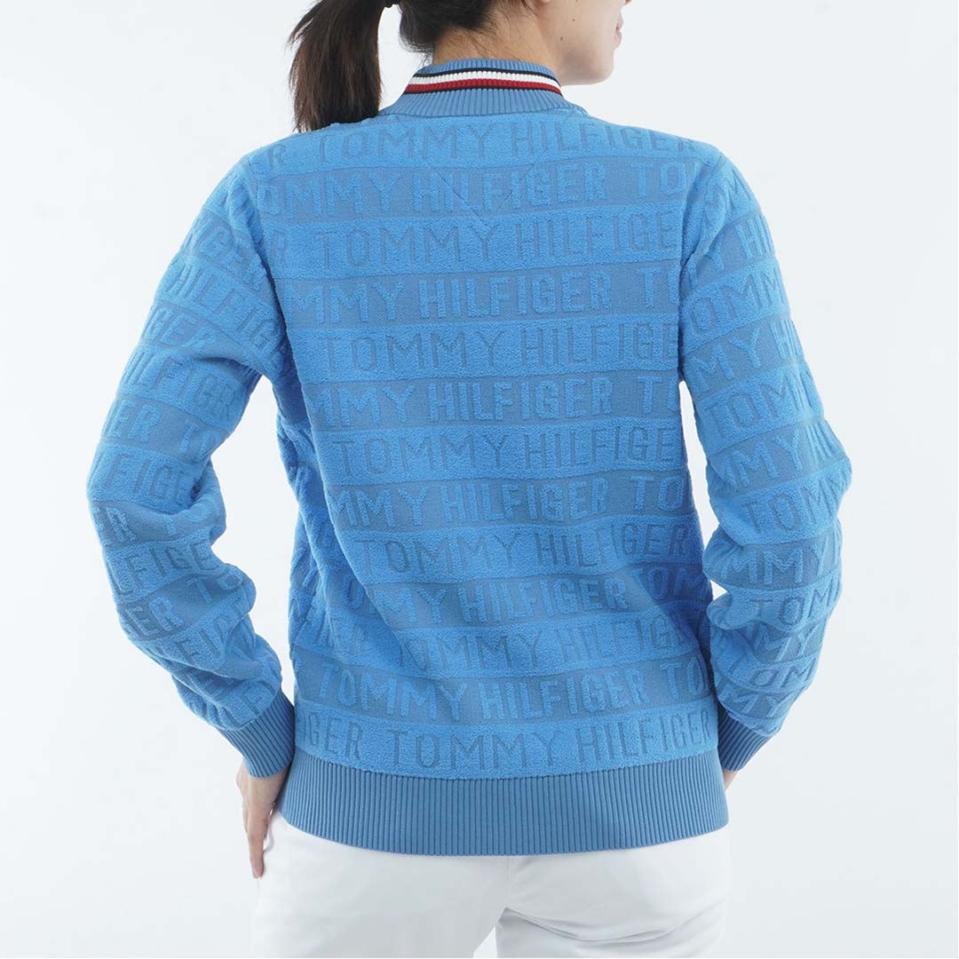 [トミー ヒルフィガー ゴルフ]TOMMY HILFIGER GOLF　レディース ロゴボーダー ハイネックニット　アイスブルー　THLA679　詳細2