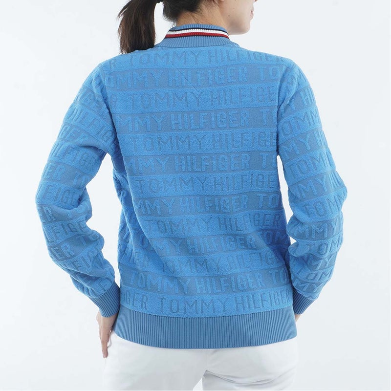 [トミー ヒルフィガー ゴルフ]TOMMY HILFIGER GOLF　レディース ロゴボーダー ハイネックニット　アイスブルー　THLA679　詳細2