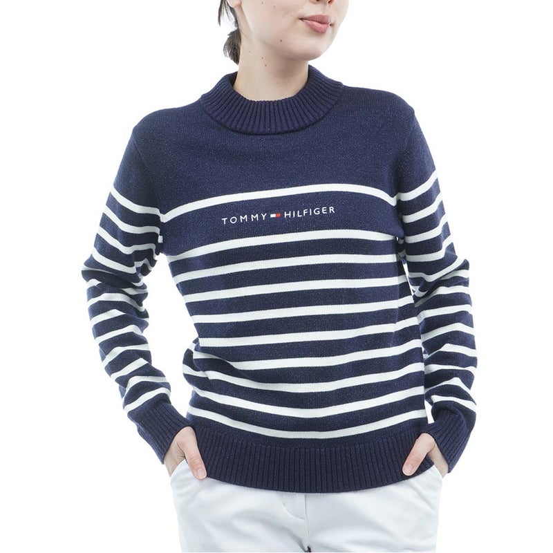 [トミー ヒルフィガー ゴルフ]TOMMY HILFIGER GOLF　レディース ラメモール ボトルネックニット　ネイビー　THLA680　詳細