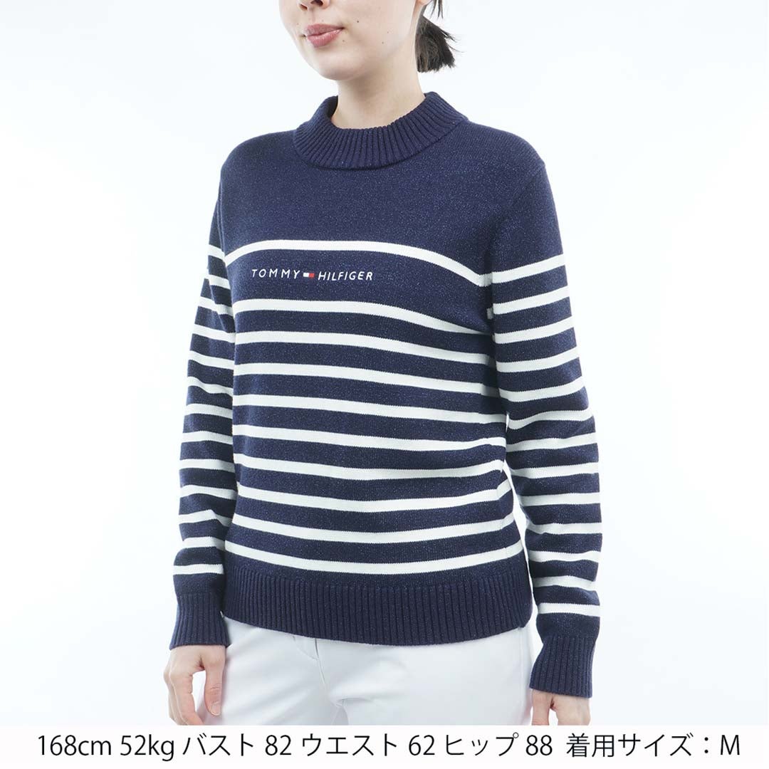 [トミー ヒルフィガー ゴルフ]TOMMY HILFIGER GOLF　レディース ラメモール ボトルネックニット　ネイビー　THLA680　詳細1