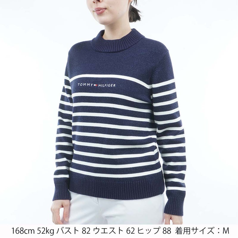 [トミー ヒルフィガー ゴルフ]TOMMY HILFIGER GOLF　レディース ラメモール ボトルネックニット　ネイビー　THLA680　詳細1