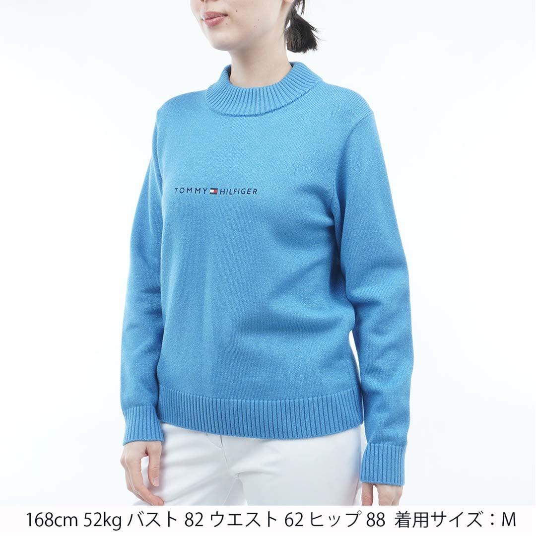 [トミー ヒルフィガー ゴルフ]TOMMY HILFIGER GOLF　レディース ラメモール ボトルネックニット　アイスブルー　THLA680　詳細1