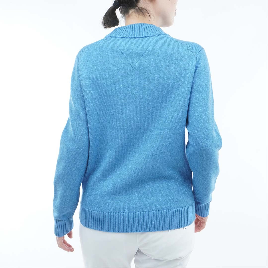 [トミー ヒルフィガー ゴルフ]TOMMY HILFIGER GOLF　レディース ラメモール ボトルネックニット　アイスブルー　THLA680　詳細2