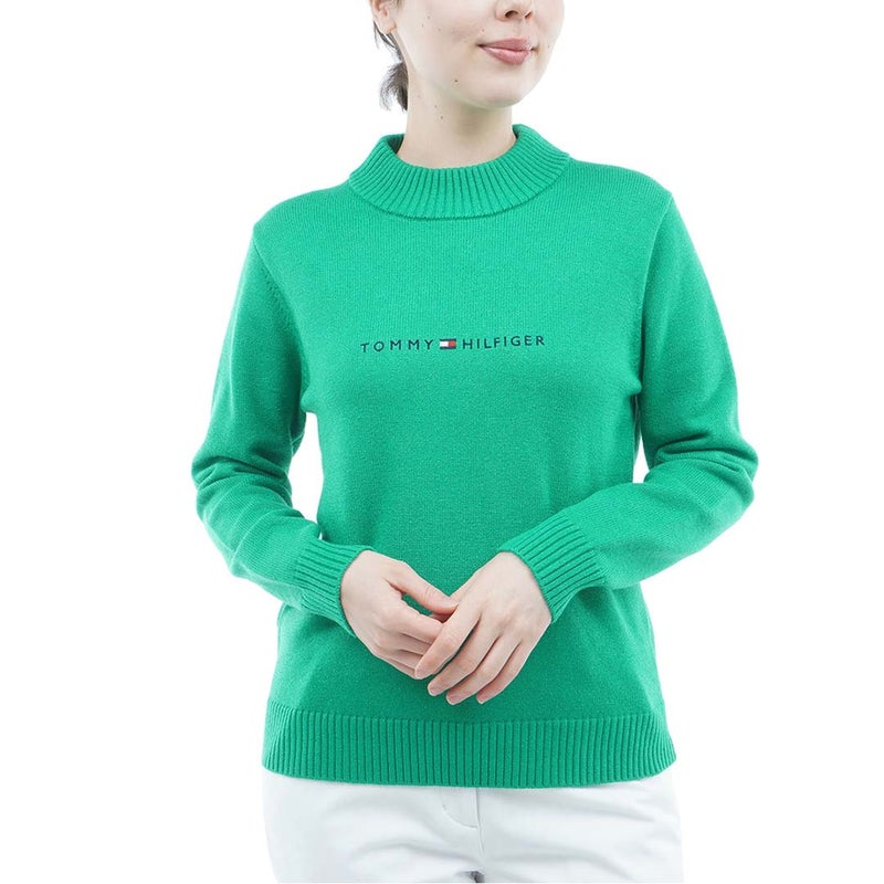 [トミー ヒルフィガー ゴルフ]TOMMY HILFIGER GOLF　レディース ラメモール ボトルネックニット　グリーン　THLA680　詳細