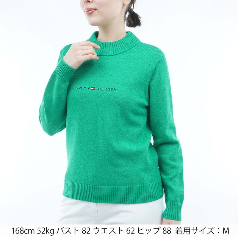 [トミー ヒルフィガー ゴルフ]TOMMY HILFIGER GOLF　レディース ラメモール ボトルネックニット　グリーン　THLA680　詳細1