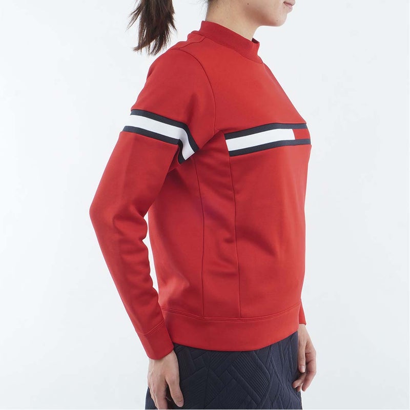 [トミー ヒルフィガー ゴルフ]TOMMY HILFIGER GOLF　レディース スムース裏起毛 ハイネックフラッグ スウェット　レッド　THLA681　詳細4