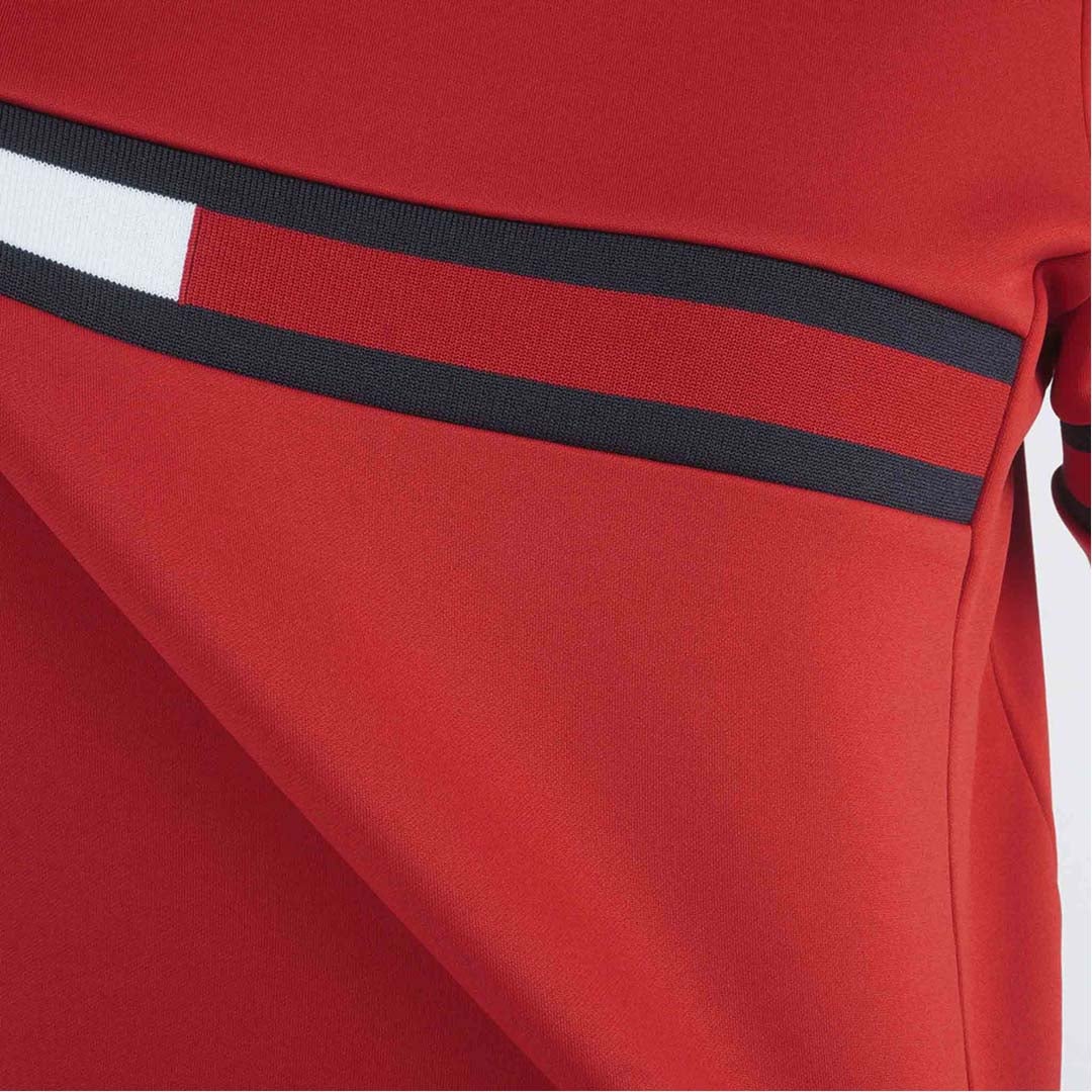 [トミー ヒルフィガー ゴルフ]TOMMY HILFIGER GOLF　レディース スムース裏起毛 ハイネックフラッグ スウェット　レッド　THLA681　詳細7