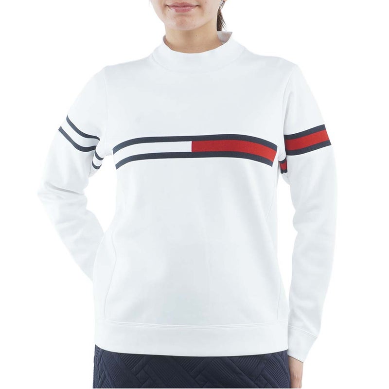 [トミー ヒルフィガー ゴルフ]TOMMY HILFIGER GOLF　レディース スムース裏起毛 ハイネックフラッグ スウェット　ホワイト　THLA681　詳細