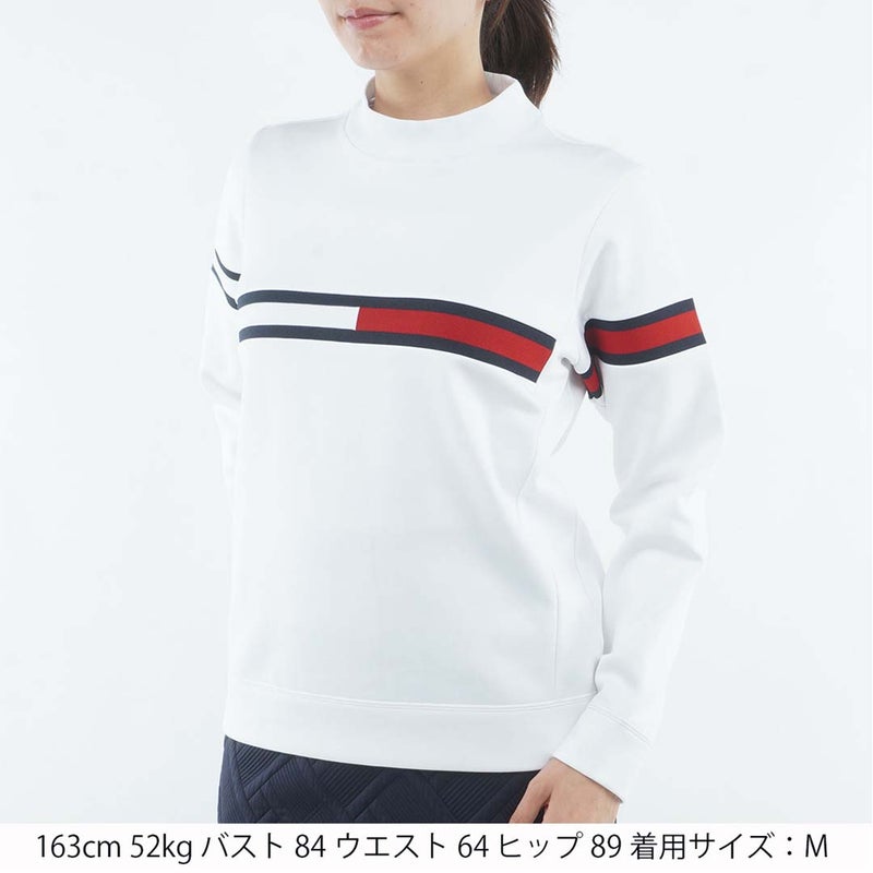 [トミー ヒルフィガー ゴルフ]TOMMY HILFIGER GOLF　レディース スムース裏起毛 ハイネックフラッグ スウェット　ホワイト　THLA681　詳細1